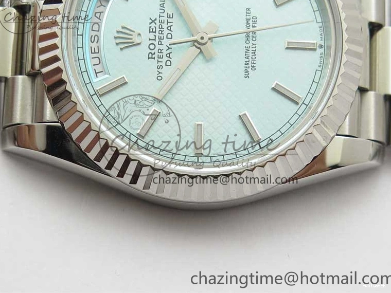 A2836 Dial 228239 Dial Blue SS BP SS Version Textured 904 on Day-Date President 40mm Ice Bracelet New 0724